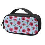 Pink Carnation Pattern Print Insulin Cooler Travel Case