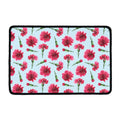 Pink Carnation Pattern Print Kitchen Mat