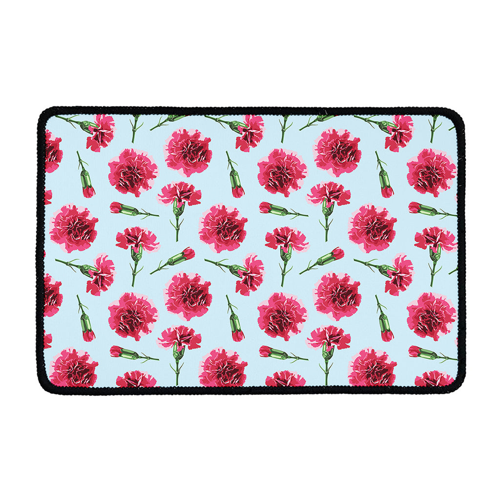 Pink Carnation Pattern Print Kitchen Mat