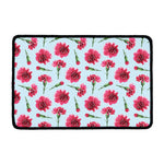 Pink Carnation Pattern Print Kitchen Mat