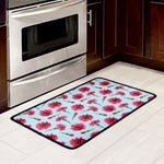 Pink Carnation Pattern Print Kitchen Mat