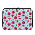 Pink Carnation Pattern Print Laptop Sleeve