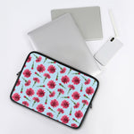 Pink Carnation Pattern Print Laptop Sleeve