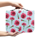 Pink Carnation Pattern Print Leather Bible Cover