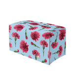Pink Carnation Pattern Print Leather Tissue Box Cover