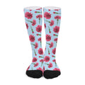 Pink Carnation Pattern Print Long Socks
