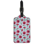 Pink Carnation Pattern Print Luggage Tag