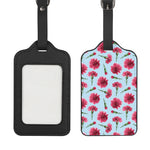 Pink Carnation Pattern Print Luggage Tag