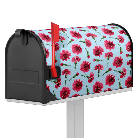 Pink Carnation Pattern Print Mailbox Cover