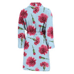 Pink Carnation Pattern Print Men's Bathrobe