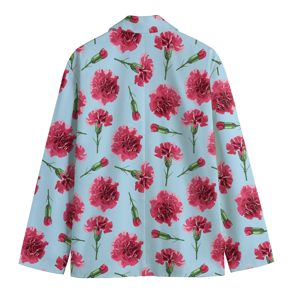 Pink Carnation Pattern Print Men's Blazer
