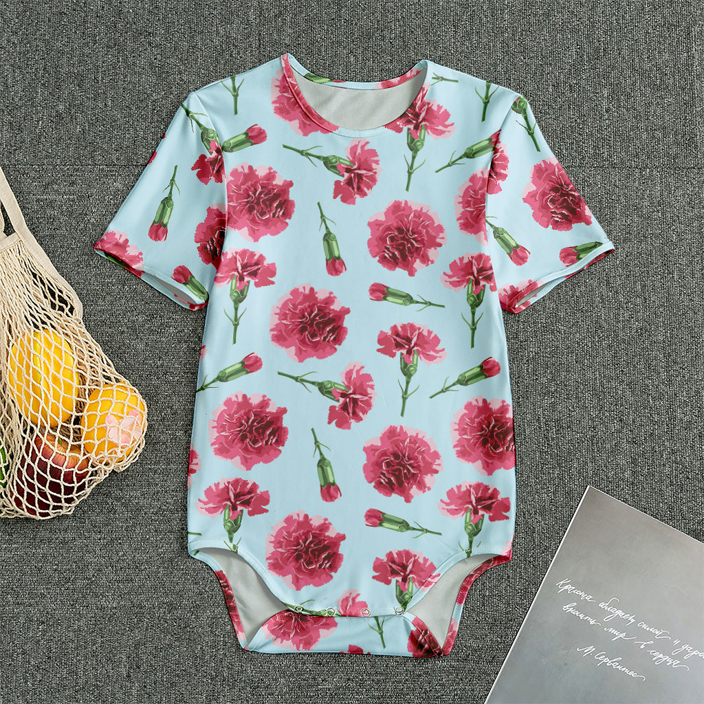 Pink Carnation Pattern Print Men's Bodysuit