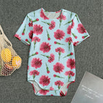 Pink Carnation Pattern Print Men's Bodysuit