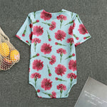 Pink Carnation Pattern Print Men's Bodysuit