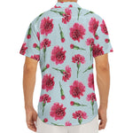 Pink Carnation Pattern Print Men's Deep V-Neck Shirt