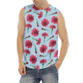 Pink Carnation Pattern Print Men's Fitness Tank Top