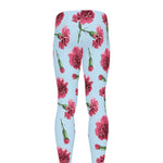 Pink Carnation Pattern Print Men's leggings