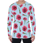 Pink Carnation Pattern Print Men's Long Sleeve T-Shirt