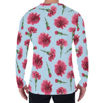 Pink Carnation Pattern Print Men's Long Sleeve T-Shirt