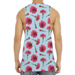 Pink Carnation Pattern Print Men's Muscle Tank Top