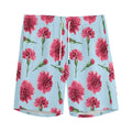 Pink Carnation Pattern Print Men's Athletic Shorts