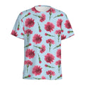 Pink Carnation Pattern Print Men's Athletic T-Shirt