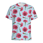 Pink Carnation Pattern Print Men's Sports T-Shirt