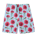 Pink Carnation Pattern Print Men's Swim Trunks