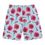 Pink Carnation Pattern Print Men's Swim Trunks