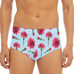 Pink Carnation Pattern Print Men's Triangle Swim Briefs