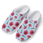 Pink Carnation Pattern Print Mesh Casual Shoes