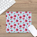 Pink Carnation Pattern Print Mouse Pad