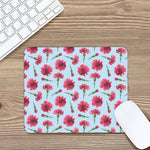 Pink Carnation Pattern Print Mouse Pad