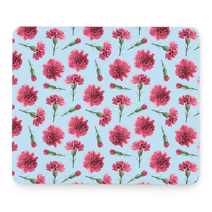 Pink Carnation Pattern Print Mouse Pad