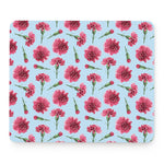 Pink Carnation Pattern Print Mouse Pad