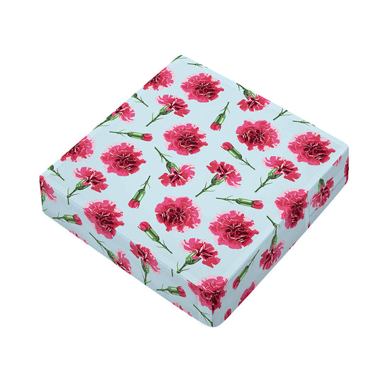 Pink Carnation Pattern Print Outdoor Seat Cushion Cover