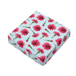 Pink Carnation Pattern Print Outdoor Seat Cushion Cover