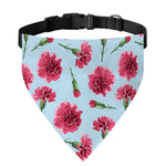 Pink Carnation Pattern Print Over The Collar Dog Bandana