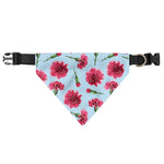 Pink Carnation Pattern Print Over The Collar Dog Bandana