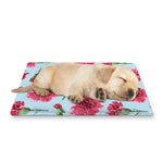 Pink Carnation Pattern Print Pet Cooling Mat Cover
