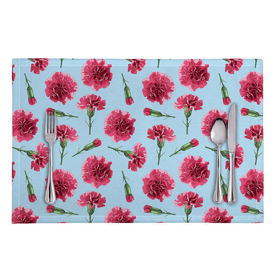 Pink Carnation Pattern Print Placemat
