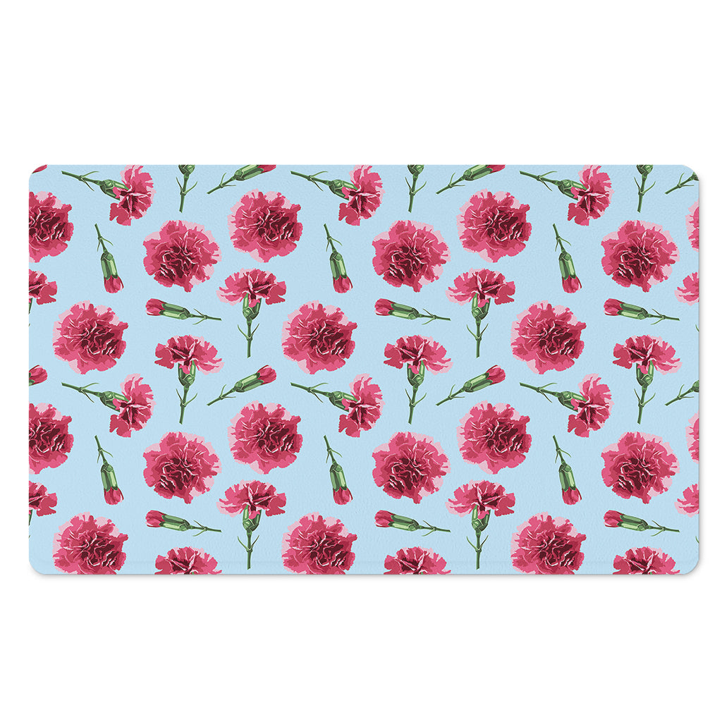 Pink Carnation Pattern Print Polyester Doormat