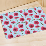 Pink Carnation Pattern Print Polyester Doormat