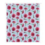 Pink Carnation Pattern Print Polyester Shower Curtain