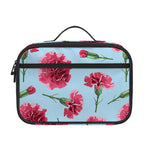 Pink Carnation Pattern Print Portable Lunch Bag