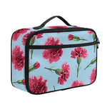 Pink Carnation Pattern Print Portable Lunch Bag