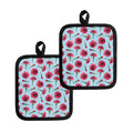 Pink Carnation Pattern Print Pot Holders