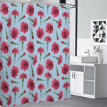 Pink Carnation Pattern Print Premium Shower Curtain