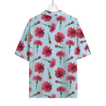 Pink Carnation Pattern Print Rayon Hawaiian Shirt