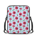 Pink Carnation Pattern Print Rectangular Crossbody Bag